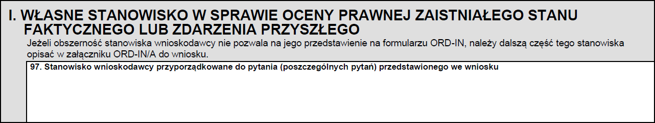 Własne stanowisko w sprawie oceny prawnej
