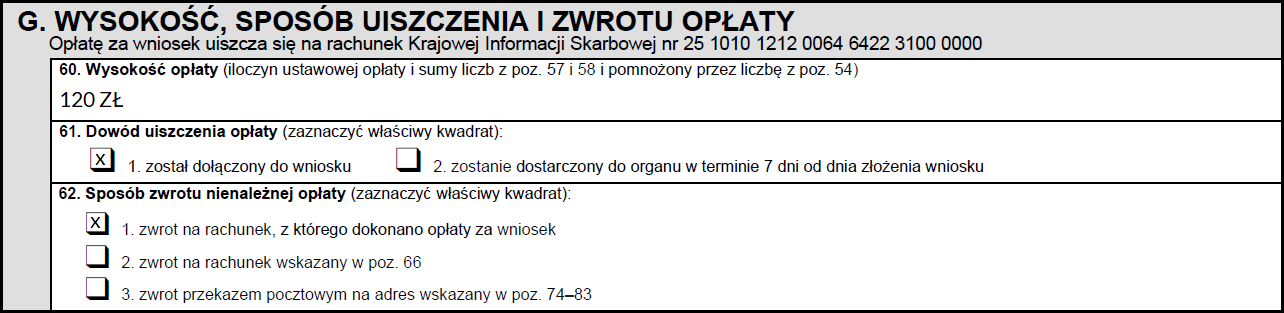 Wysokość, sposób uiszczenia i zwrotu opłaty
