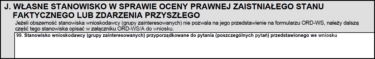Własne stanowisko w sprawie oceny prawnej